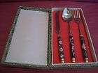 VINTAGE CLOISONNE UTENSIL SET IN A BOX FOR TRAVEL~NICE