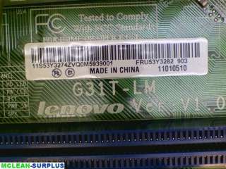 Lenovo 9481 B99 Desktop Motherboard G31T LM  