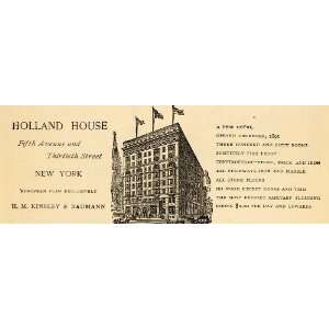  1895 Ad Holland House Hotel Fifth Avenue New York Stone 