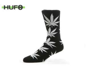 HUF Plantlife 420 Hi Top Socks Marijuana Weed Leaf Xmas Black/White 