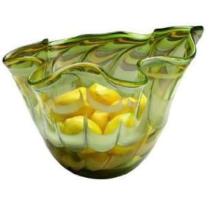    Medium Francisco Green and Yellow Glass Bowl