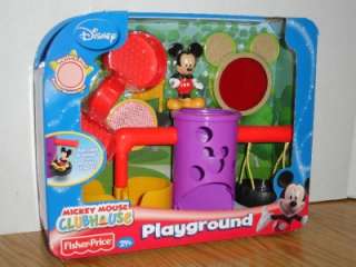 NEW~Disney~MICKEY MOUSE CLUBHOUSE~PLAYGROUND PLAYSET & FIGURE~Fisher 