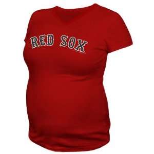 Boston Red Sox Ladies Red Moms Maternity T shirt:  Sports 