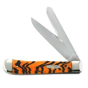   Cutlery Trapper 2 Blade Knife with Bengal Tiger Stripe Bone Handle
