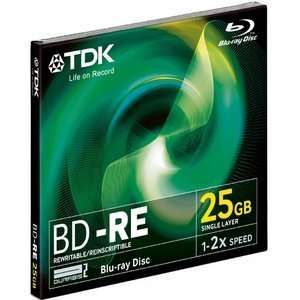  TDK 2x BD RE Media. TDK BLU RAY 25GB REWRITTABLE JEWEL 