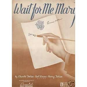   : Sheet Music Wait For Me Mary Tobias SimonTobias 22: Everything Else