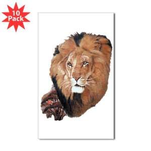  Sticker (Rectangle) (10 Pack) Lion Head 