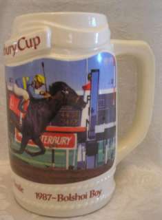 1988 Canterbury Downs Cup winner horse racing stein mug  