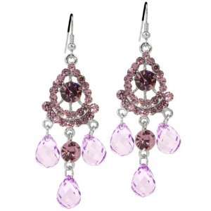  Beryls Purple Crystal Jewelry   Chandelier Earrings 