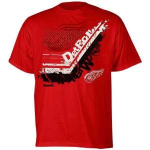 Reebok Detroit Red Wings Youth In Stick Tive T Shirt   Red  