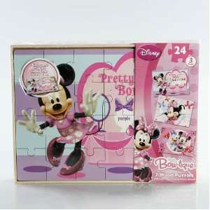    Disney Minnie Mouse Bow tique 3 Wood Puzzles Set: Toys & Games