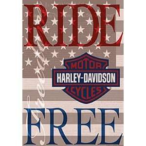  Harley Davidson Ride Free Garden Flag: Patio, Lawn 