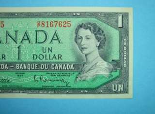   Canada 1 Dollar Note c1954 / Nice Colorful Note / Banque Du Canada $1