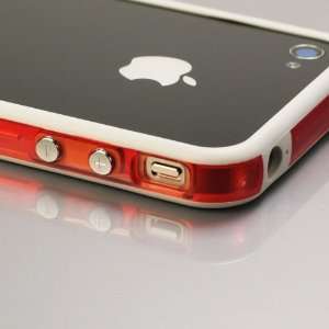  White / Translucent Orange Bumper Case for Apple iPhone 4 