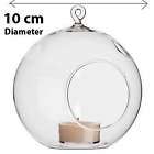 30 x Small Clear Ball Glass 8cm Wide Hanging Tea Light Candle Holder 