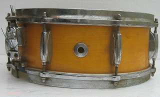   Snare Model 4157 Drum light tan wood veneer Finish 14D x 4.5H  