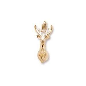  Deerhead Charm in Yellow Gold Jewelry