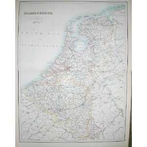  BLACKS MAP 1890 HOLLAND BELGIUM ANTWERP AMSTERDAM: Home 