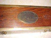   WRAPPED BRASS TELESCOPE in HARDWOOD CASE Thos J. Evans Esq. London