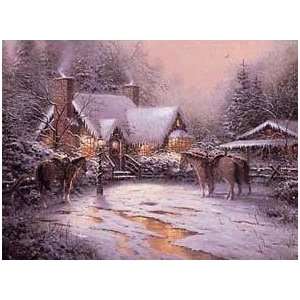 Thomas Kinkade   A Christmas Welcome SN Canvas