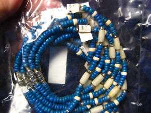 ANKLETBLUE & WHITE COCO BEADLOT OF 12WHOLESALE  