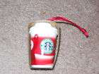New Starbucks 2010 Christmas Hot Mug Ornament ceramic