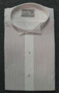 New Burgundy Striped Lord West Tuxedo Shirt M   34/35  