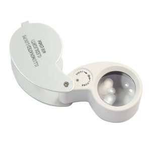 : 40 Magnification 25mm Glass Lens Jeweler Loupe Magnifier Led Light 