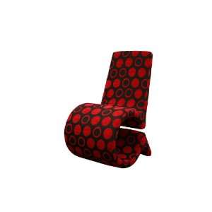  Forte Red and Black Patterned Fabric Accent Chair: Kitchen 