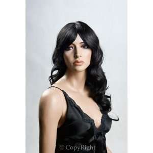  Female Mannequin Long Black Wig with Curls Everything 