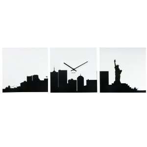   New York Skyline Wall Clock, 3 Piece 