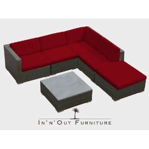   All Weather Couch sofa Set Red cushions  Patio, Lawn