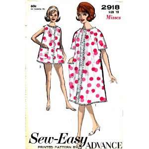Advance 2918 Vintage Sewing Pattern Robe Shortie Pajamas Size 12 Bust 