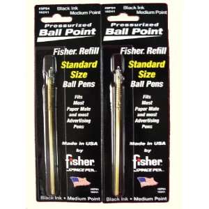  2 PACK of Fisher Space Pen Black Refills for Standard Ball 