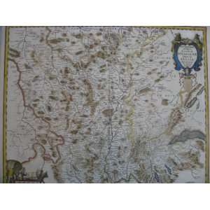  Rare Map Bourgogne, France 17th Cent 