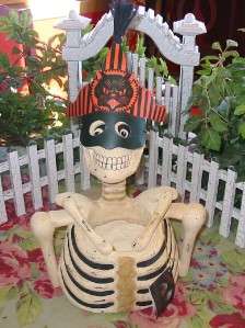 Bethany Lowe Bruce Elsass Skeleton Candy Container  