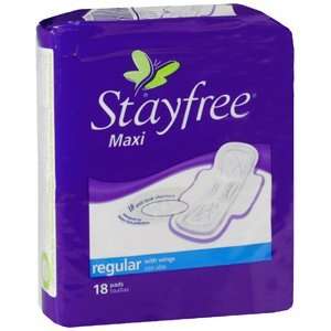  STAYFREE MAXI REG W/WINGS 6/CS Pack of 18 by J&J CONSUMER 