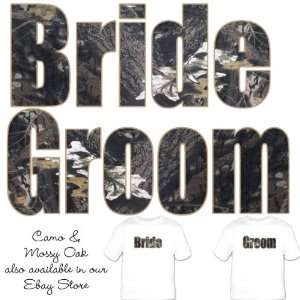 Bride and Groom shirts Camo True Tree Great Bridal Shower Gift Wedding 