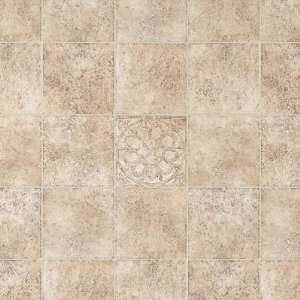   Plus Floral Medallion Fieldstone Vinyl Flooring