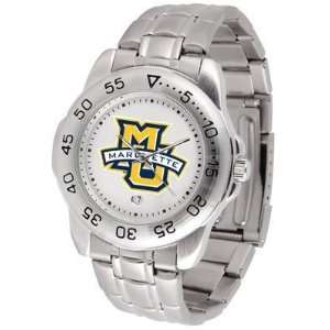Marquette Golden Eagles Suntime Mens Sports Watch w/ Steel Band   NCAA 