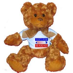  VOTE FOR MARIAH Plush Teddy Bear with BLUE T Shirt Toys 