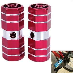  BMX Bike Bicycle 3/8 Axle Alloy Foot Pegs   Red Sports 