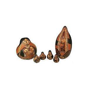 Mate gourds, Andean Couple and Family (set of 6)