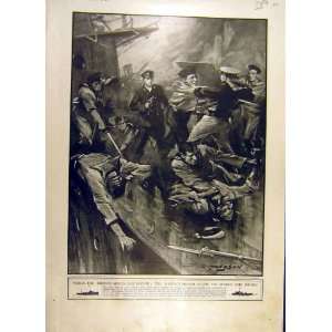  1917 British Boche Fighting Soldiers Ww1 War Broke Ship 