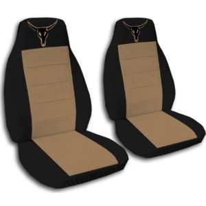   top and bottom. Black, brown seat covers with a cow skull.: Automotive