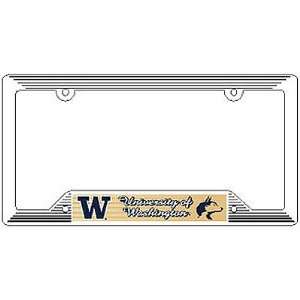  Washington Huskies NCAA Chrome License Plate Frame: Sports 