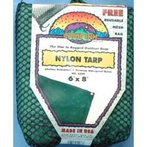  Camp Inn Nylon Tarp 6x8 Cut Size Green New: Sports 