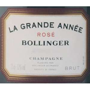  2002 Bollinger Grand Annee Brut Rose 750ml Grocery 