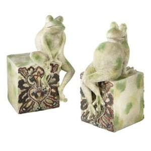  Garden Statue As 2 Two Lazy Frogs On Blocks With 