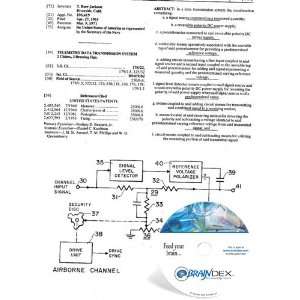  NEW Patent CD for TELEMETRY DATA TRANSMISSION SYSTEM 